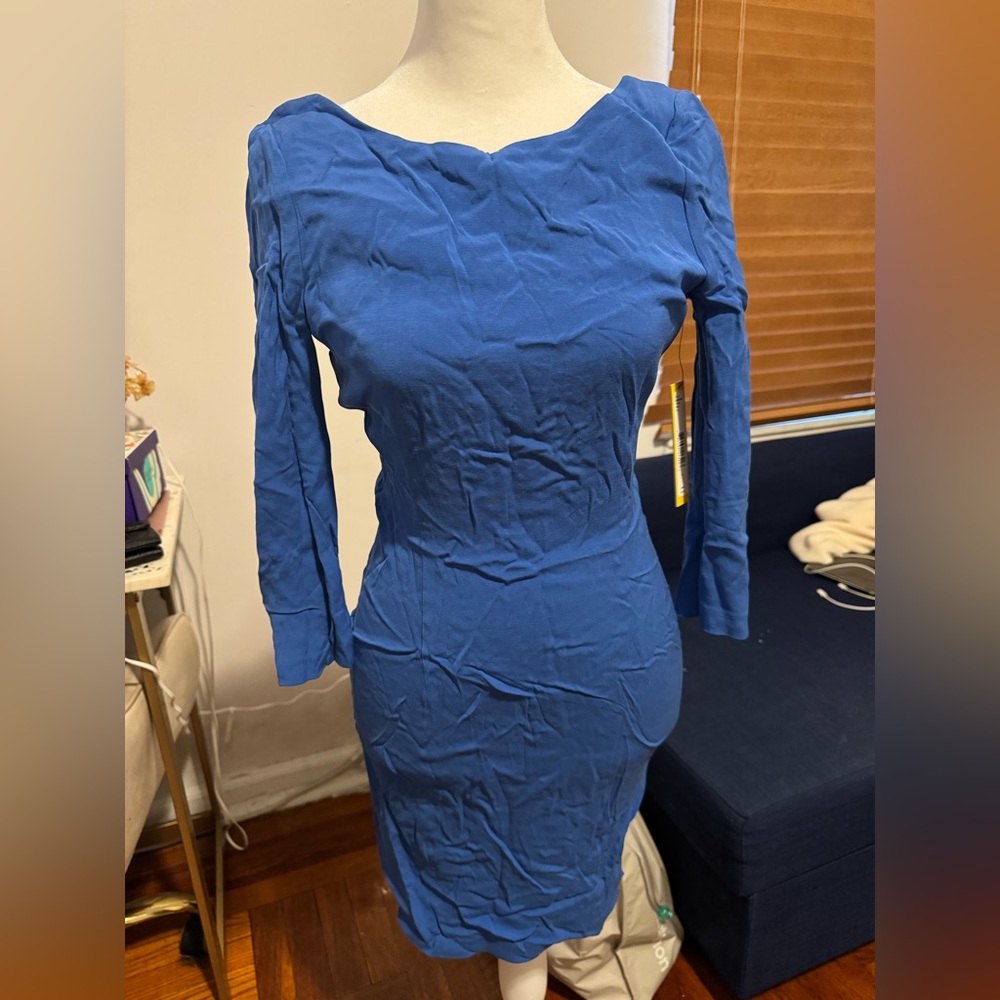 Alice + Olivia Vibrant Blue Long Sleeve Dress